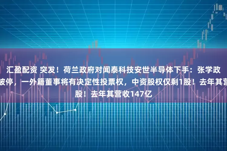 汇盈配资 突发！荷兰政府对闻泰科技安世半导体下手：张学政董事职务被停，一外籍董事将有决定性投票权，中资股权仅剩1股！去年其营收147亿